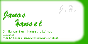 janos hansel business card